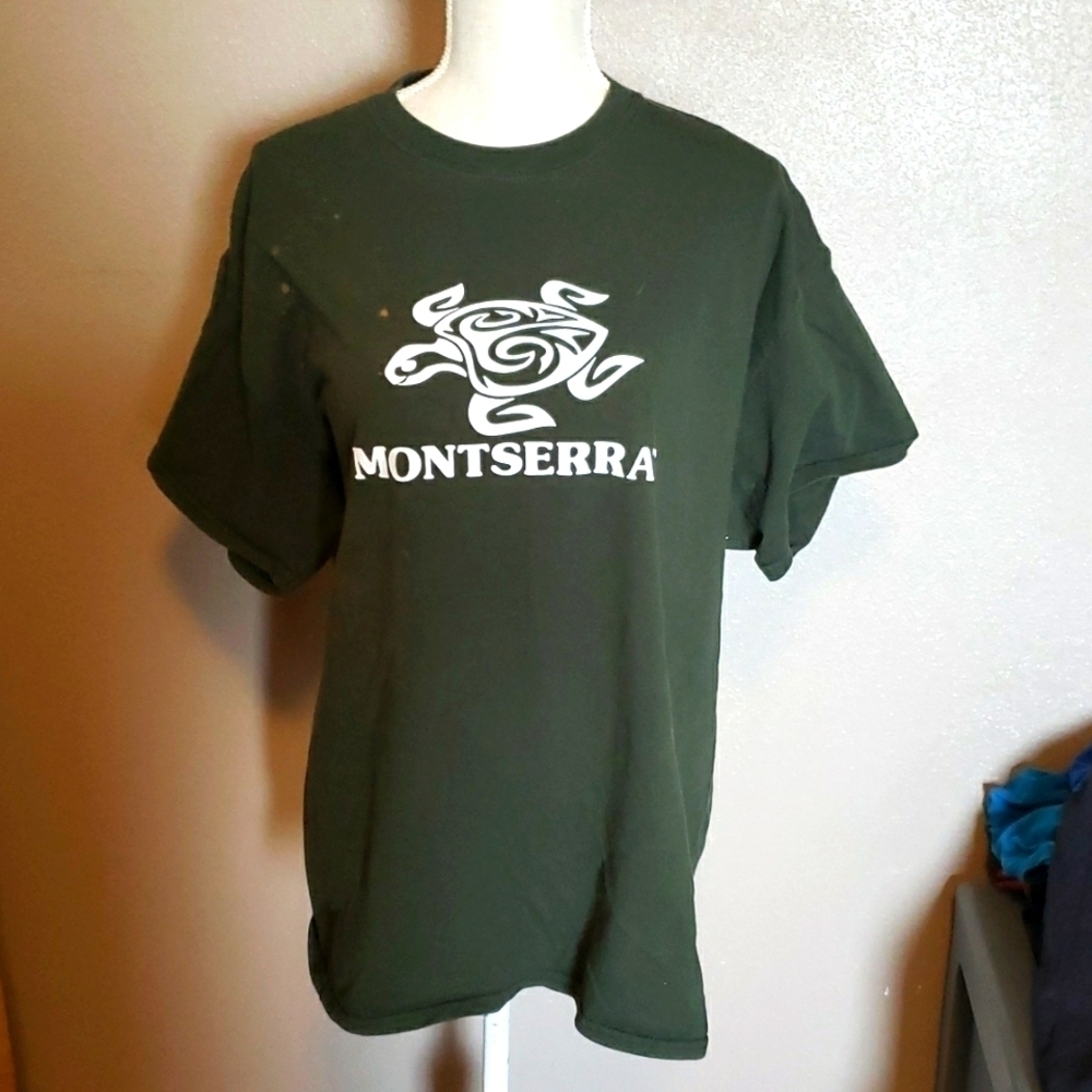 Montserrat Caribbean tropical turtle print shirt